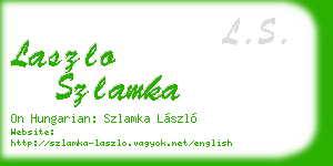 laszlo szlamka business card